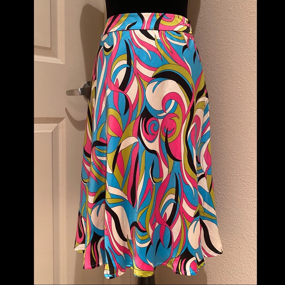 Vibrant color silk skirt